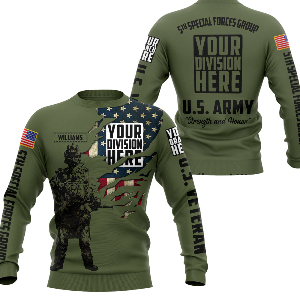 Personalized All Over Print Shirt For Military Veteran Custom Special Forces Logo Hoodie Zip Hoodie For Veteran Dad Grandpa H2511