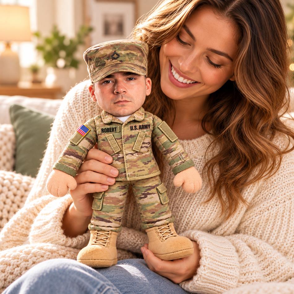 Custom Any Photo - Personalized Veteran Posable Plush Doll H2511 Trna KL07