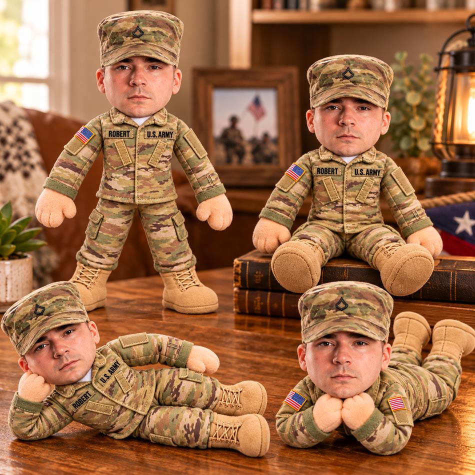 Custom Any Photo - Personalized Veteran Posable Plush Doll H2511 Trna KL07