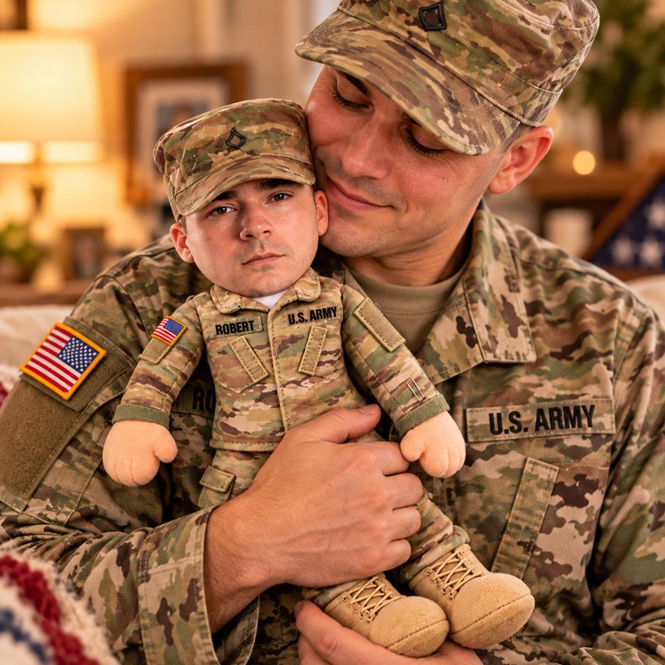 Custom Any Photo - Personalized Veteran Posable Plush Doll H2511 Trna KL07