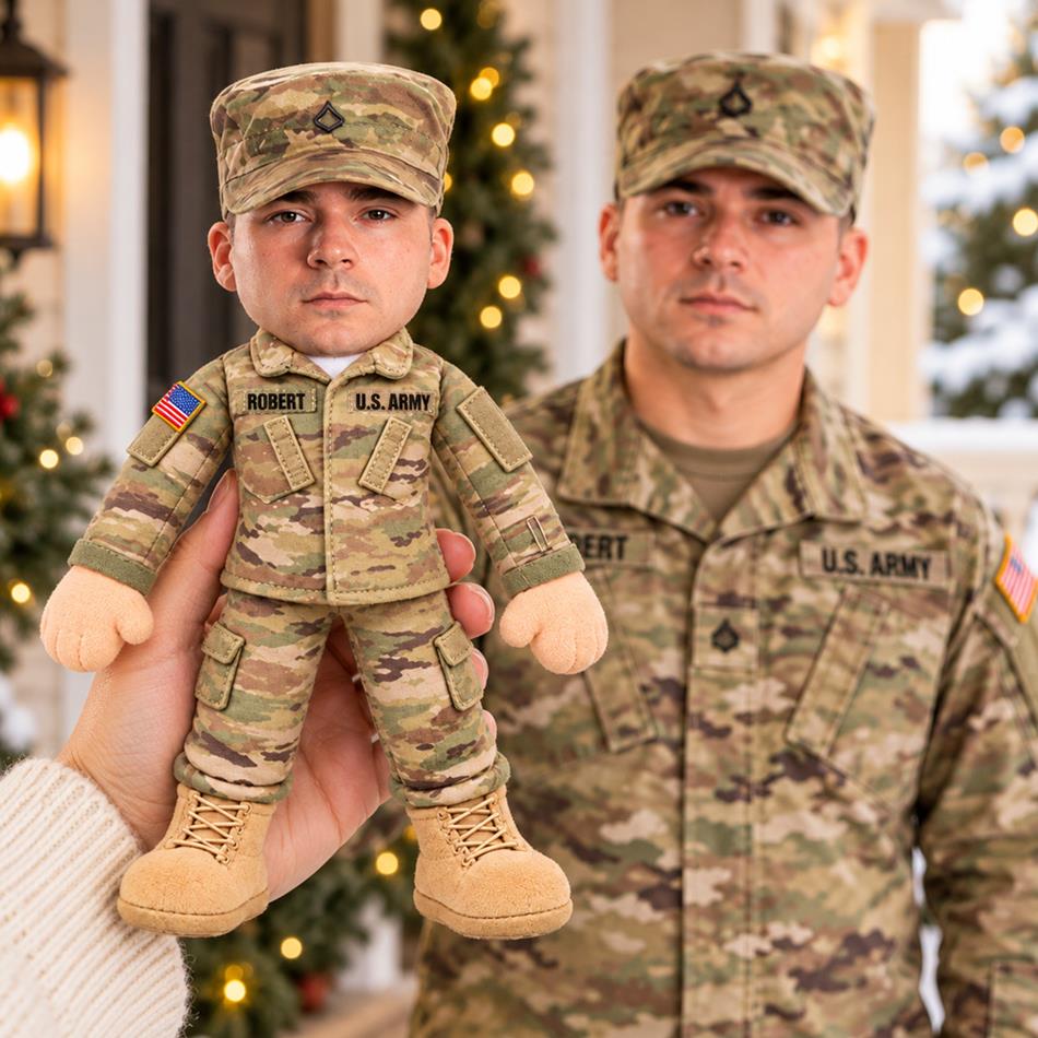 Custom Any Photo - Personalized Veteran Posable Plush Doll H2511 Trna KL07