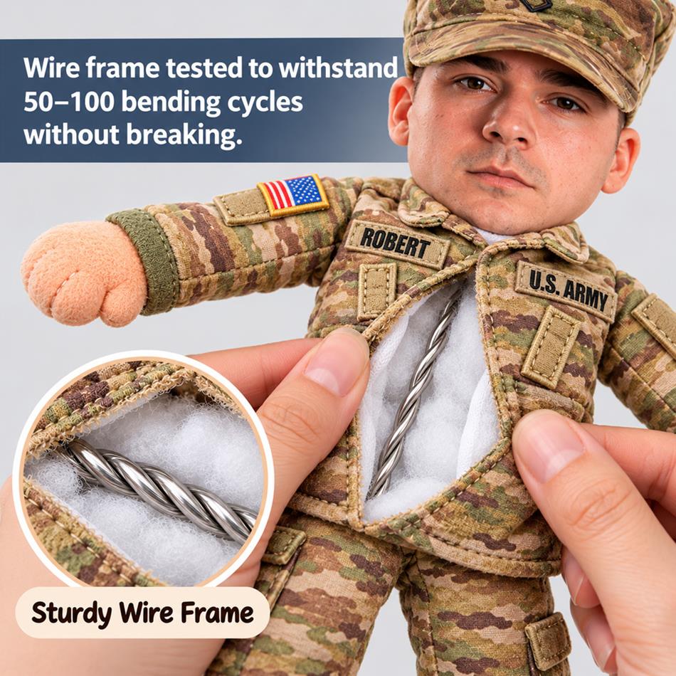 Custom Any Photo - Personalized Veteran Posable Plush Doll H2511 Trna KL07