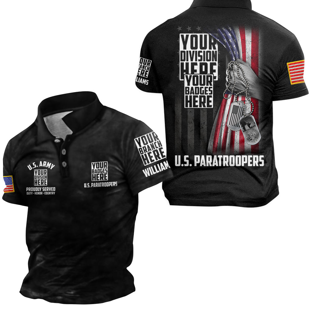 Custom All Branches Division Badges All Over Print Shirt For Veteran H2511