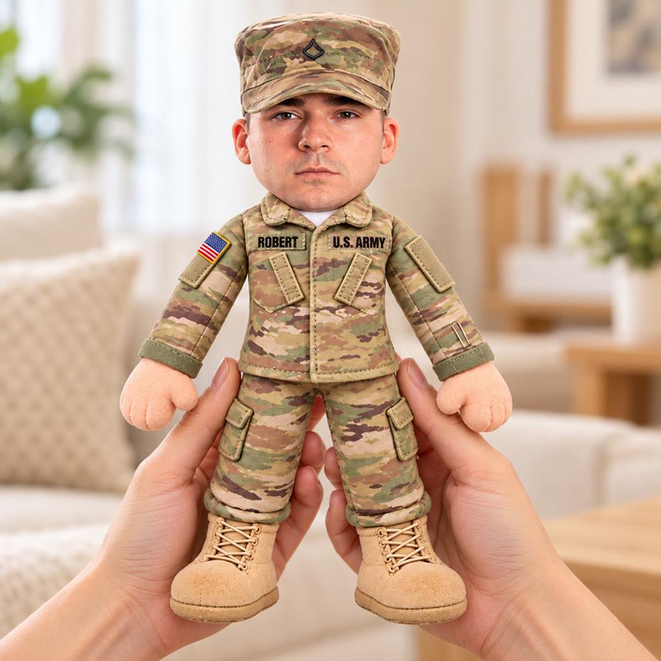 Custom Any Photo - Personalized Veteran Posable Plush Doll H2511 Trna KL07