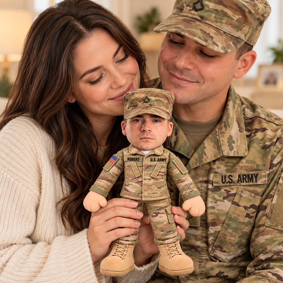 Custom Any Photo - Personalized Veteran Posable Plush Doll H2511 Trna KL07
