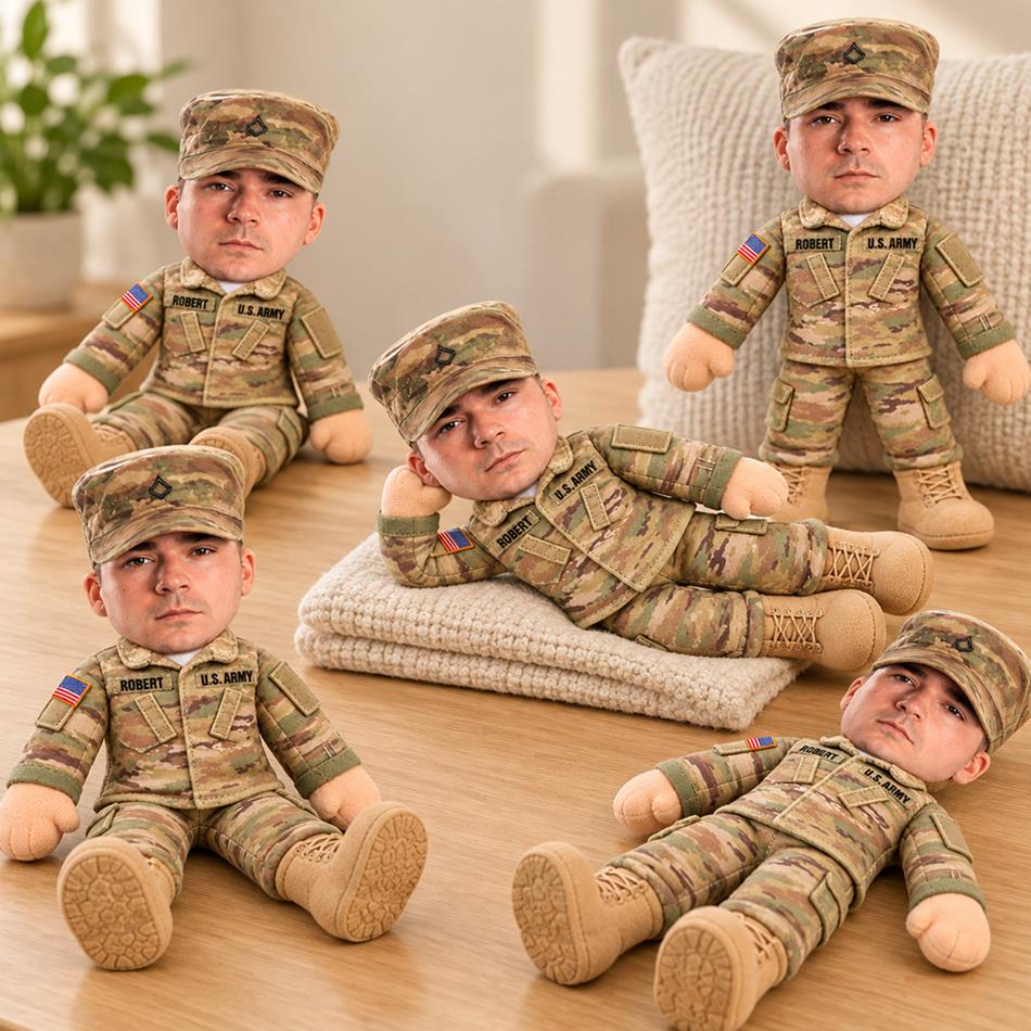 Custom Any Photo - Personalized Veteran Posable Plush Doll H2511 Trna KL07
