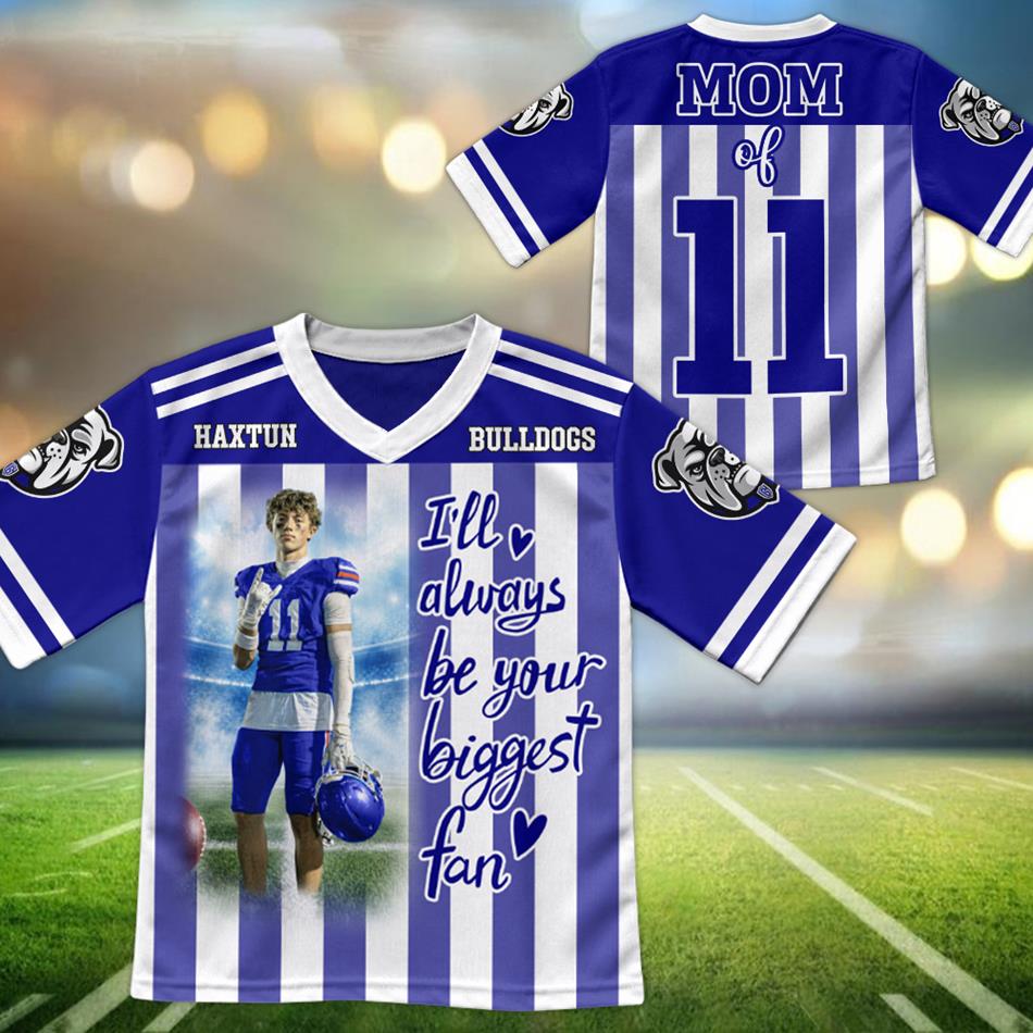I Will Always Be Your Biggest Fan Personalized Football Jersey Shirt For Football Mom Dad Of Player Custom Photo Game Day Jersey H2511 Trna
