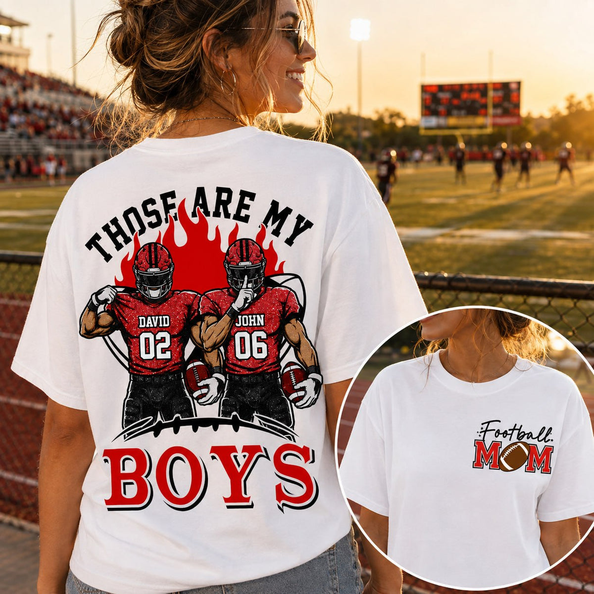 Personalized Those Are My Boys Shirt, Custom Football Mom Shirt, Gift For Sports Lovers T1807 VH01
