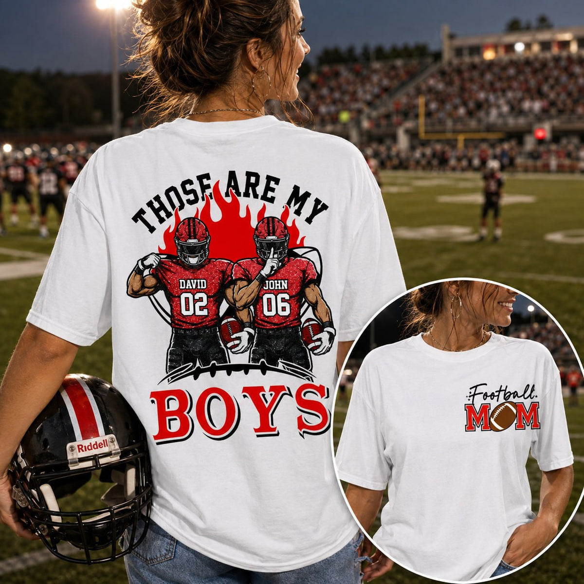 Personalized Those Are My Boys Shirt, Custom Football Mom Shirt, Gift For Sports Lovers T1807 VH01