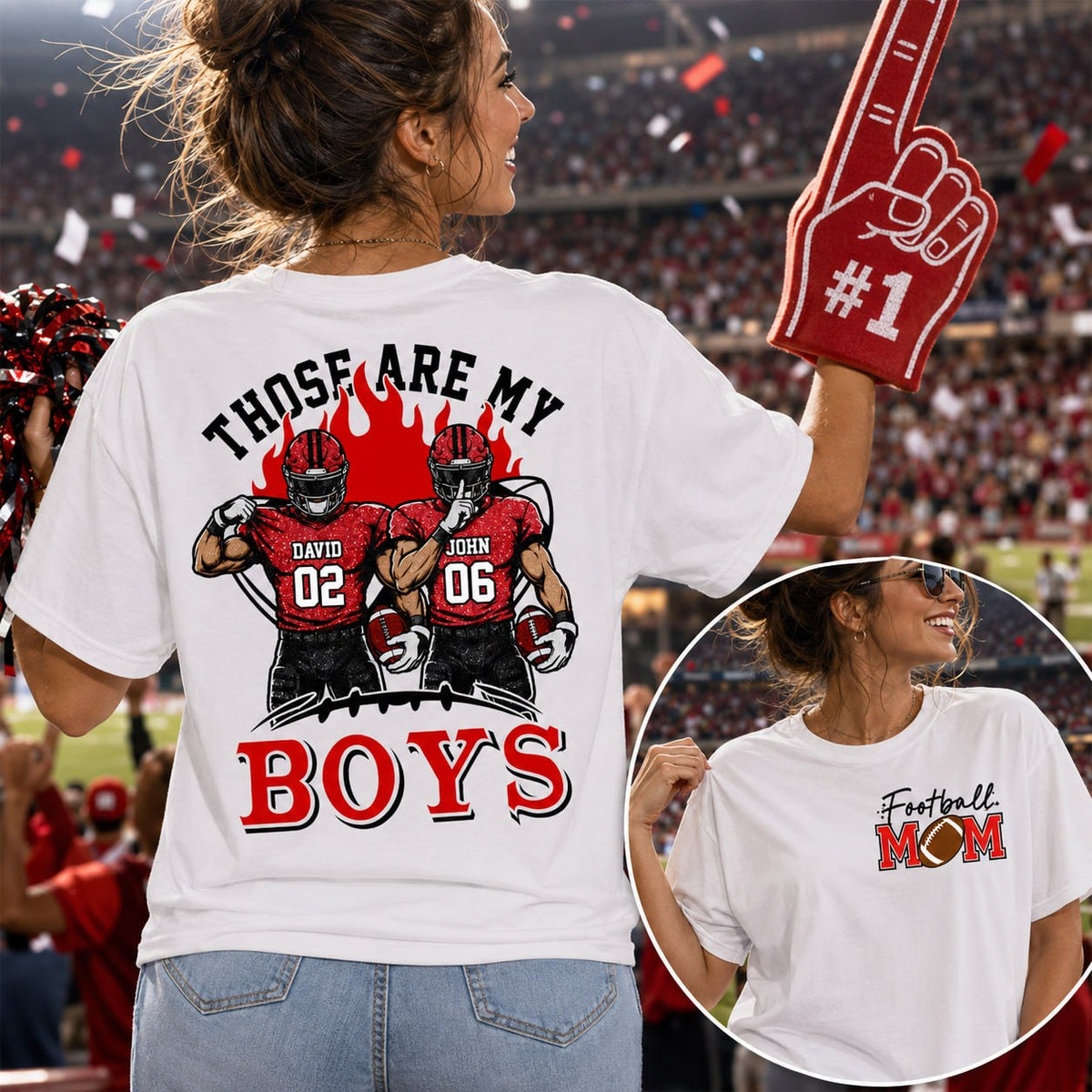 Personalized Those Are My Boys Shirt, Custom Football Mom Shirt, Gift For Sports Lovers T1807 VH01