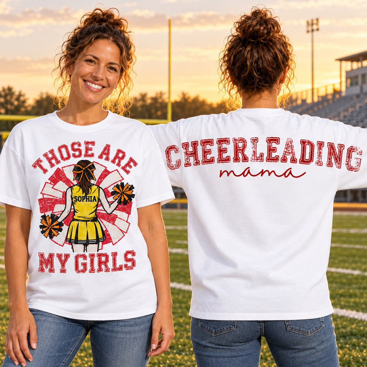 Personalized That's My Girl Cheerleading Mom Shirt, Custom Large Back Graphic Cheer, Gift For Cheer Mom Cheerleader Lovers MI209 Nh00