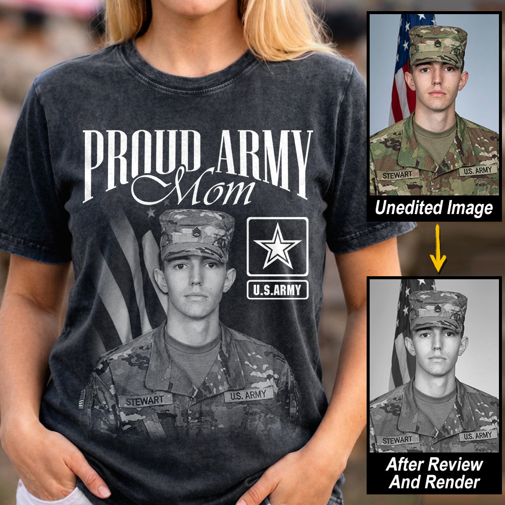 Proud Army Mom Custom Washed Tee Retro Bootleg Shirt For Military Family Day Training Graduate Family Member Shirt H2511 Trna
