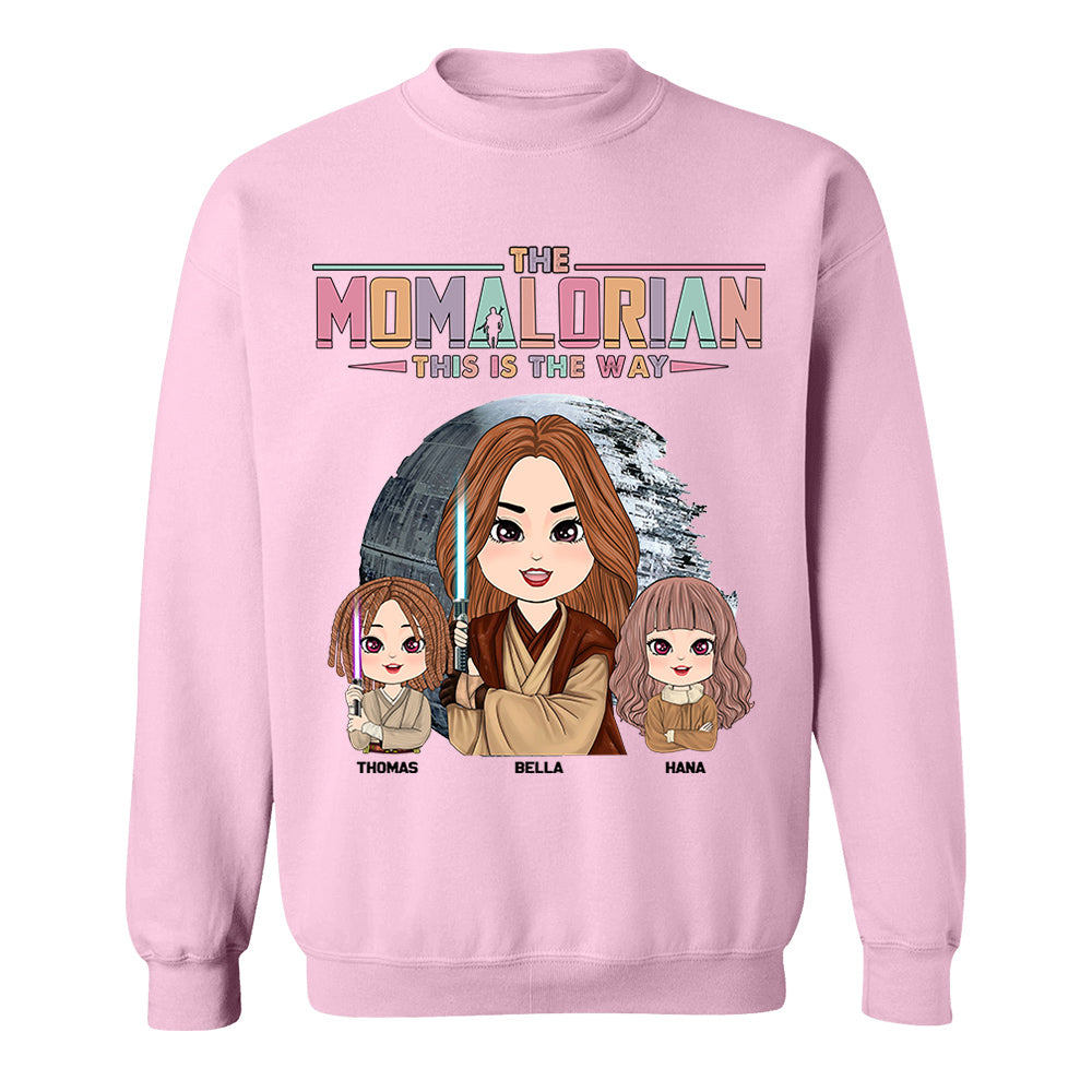 The Momalorian - Personalized Shirt Gift For Dad Mom Custom Nickname With Kids - Mother's Day Gift For Wife - Gifts For Her