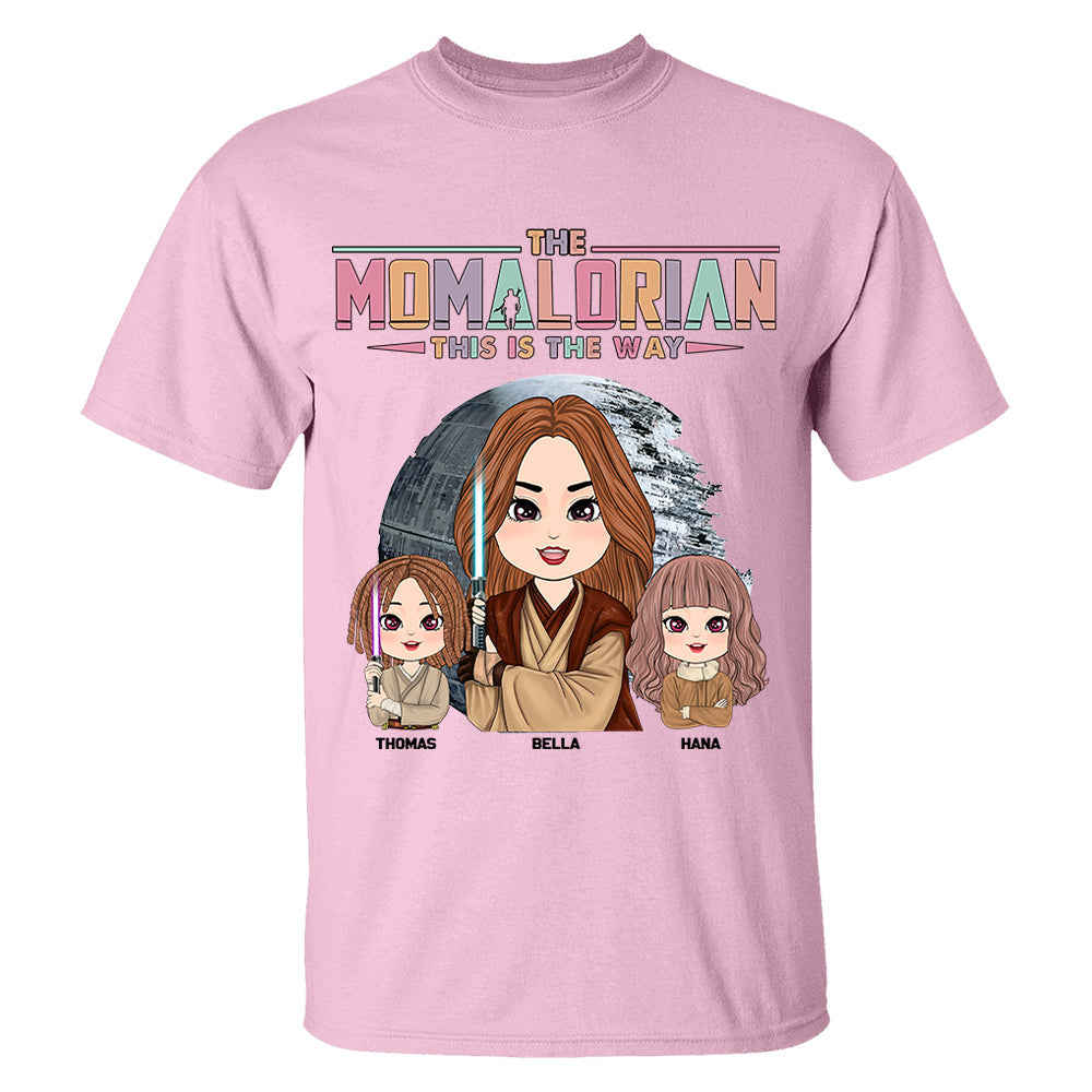The Momalorian - Personalized Shirt Gift For Dad Mom Custom Nickname With Kids - Mother's Day Gift For Wife - Gifts For Her