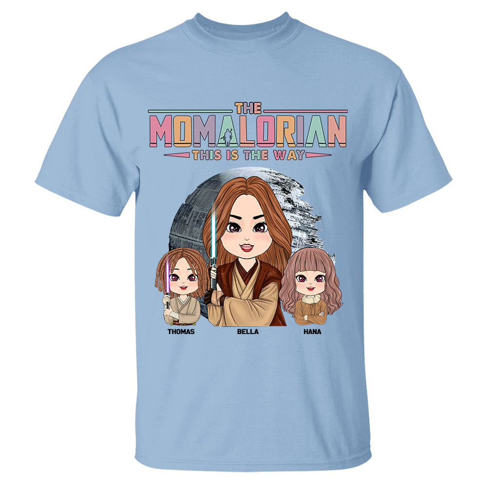 The Momalorian - Personalized Shirt Gift For Dad Mom Custom Nickname With Kids - Mother's Day Gift For Wife - Gifts For Her