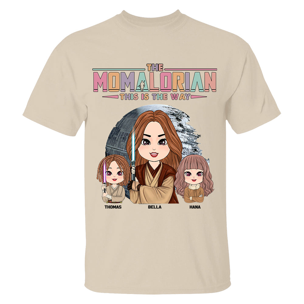 The Momalorian - Personalized Shirt Gift For Dad Mom Custom Nickname With Kids - Mother's Day Gift For Wife - Gifts For Her