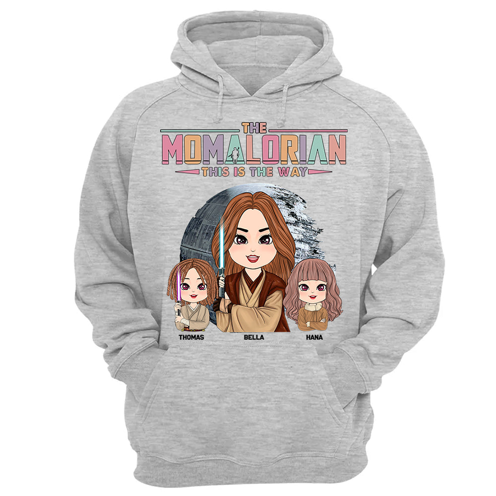The Momalorian - Personalized Shirt Gift For Dad Mom Custom Nickname With Kids - Mother's Day Gift For Wife - Gifts For Her