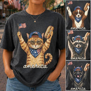 Custom Photo Pet, Patriotic Cat Shirt, Cat Lover Gift, 4th Of July Shirt, America Tee, Independence Day Graphic Nh00