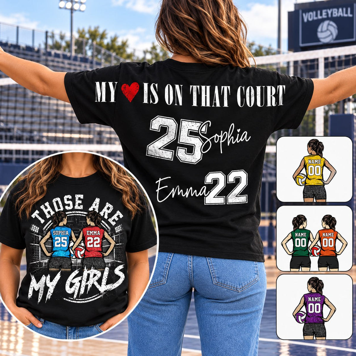 Personalized Those Are My Girls Volleyball Mom Shirt, Custom Sports Mom Gameday Shirt T1807 VH01