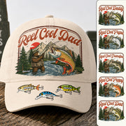 Reel Cool Dad Cap, Personalized Vintage Retro Fishing Cap, Gift For Fathers Day, Gift For Dad Husband Grandpa MI209 Hv01