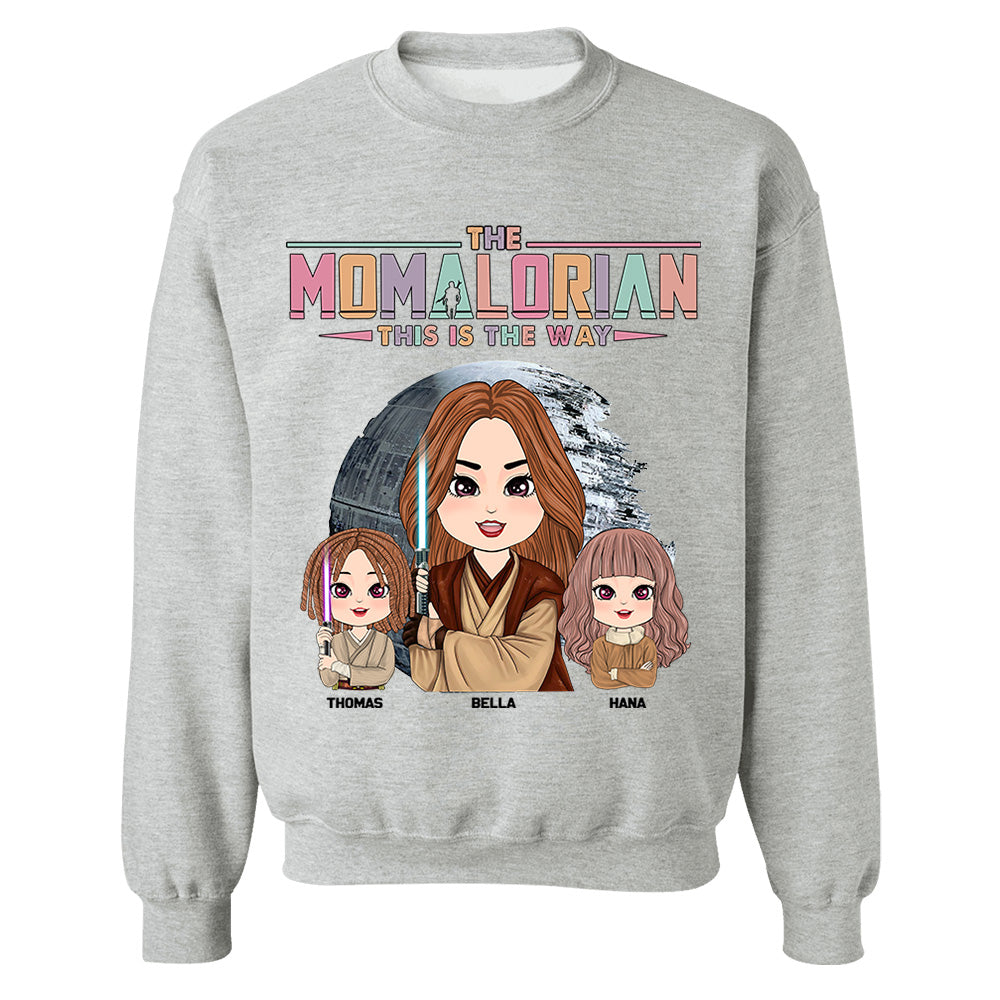 The Momalorian - Personalized Shirt Gift For Dad Mom Custom Nickname With Kids - Mother's Day Gift For Wife - Gifts For Her