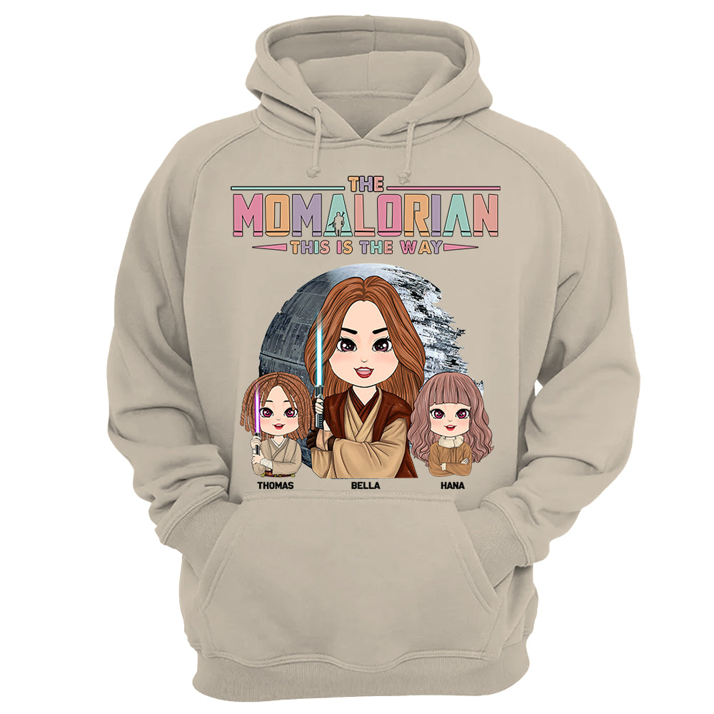 The Momalorian - Personalized Shirt Gift For Dad Mom Custom Nickname With Kids - Mother's Day Gift For Wife - Gifts For Her
