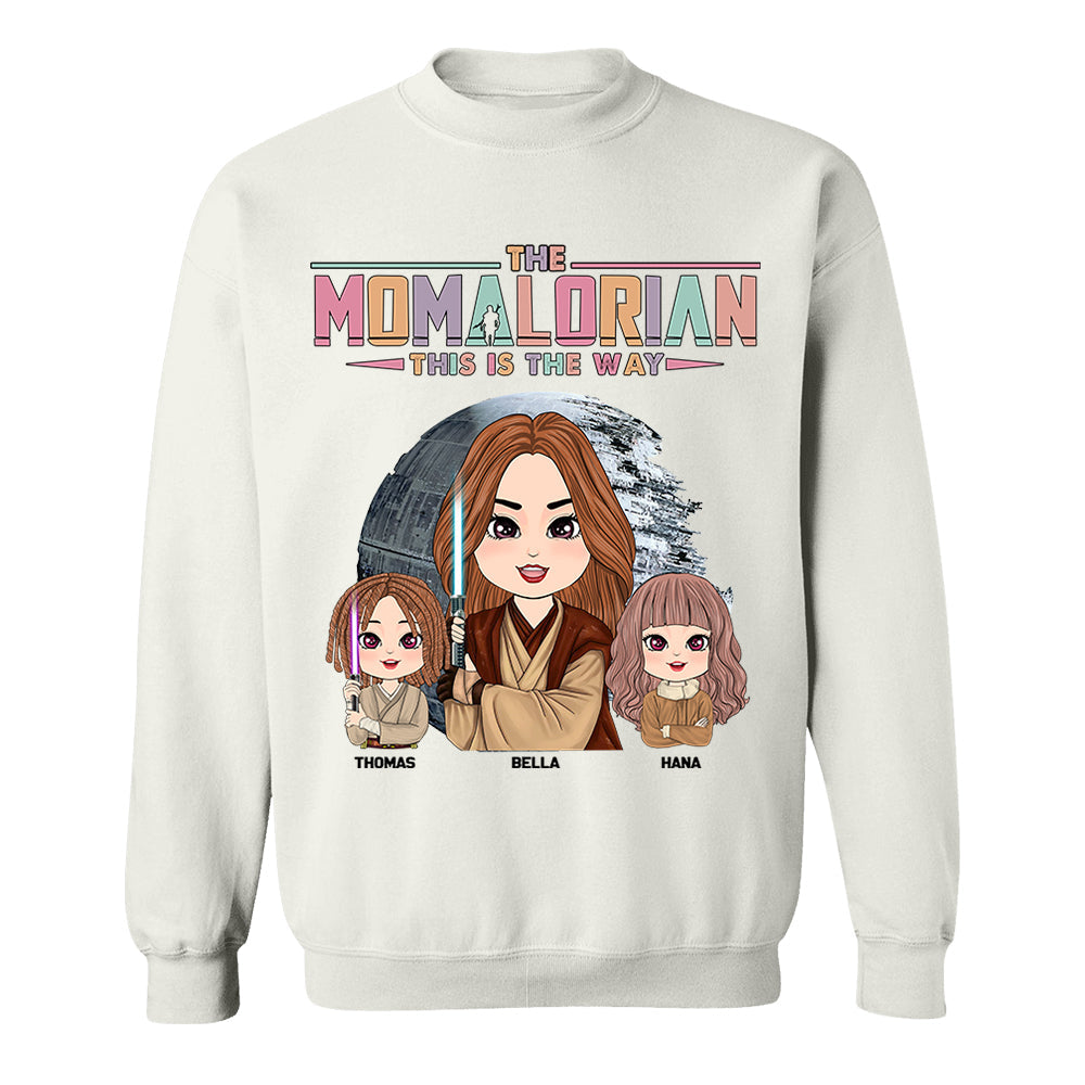 The Momalorian - Personalized Shirt Gift For Dad Mom Custom Nickname With Kids - Mother's Day Gift For Wife - Gifts For Her
