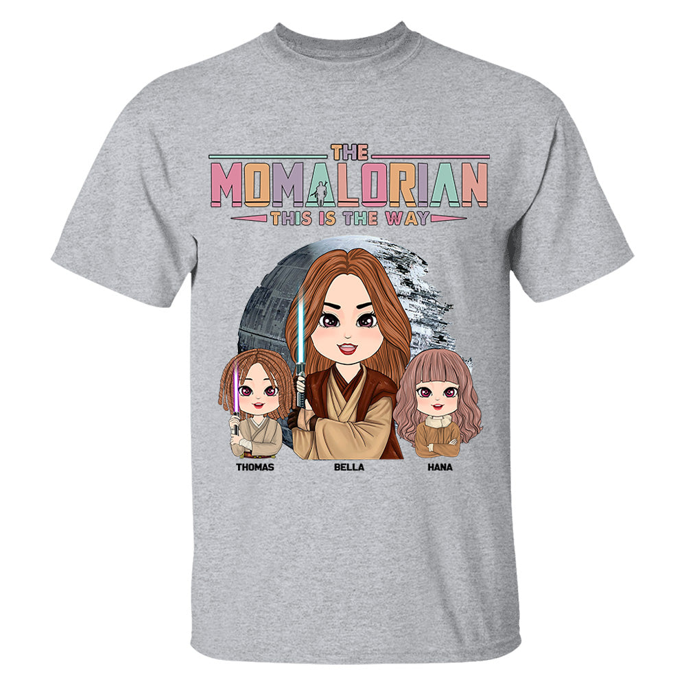 The Momalorian - Personalized Shirt Gift For Dad Mom Custom Nickname With Kids - Mother's Day Gift For Wife - Gifts For Her