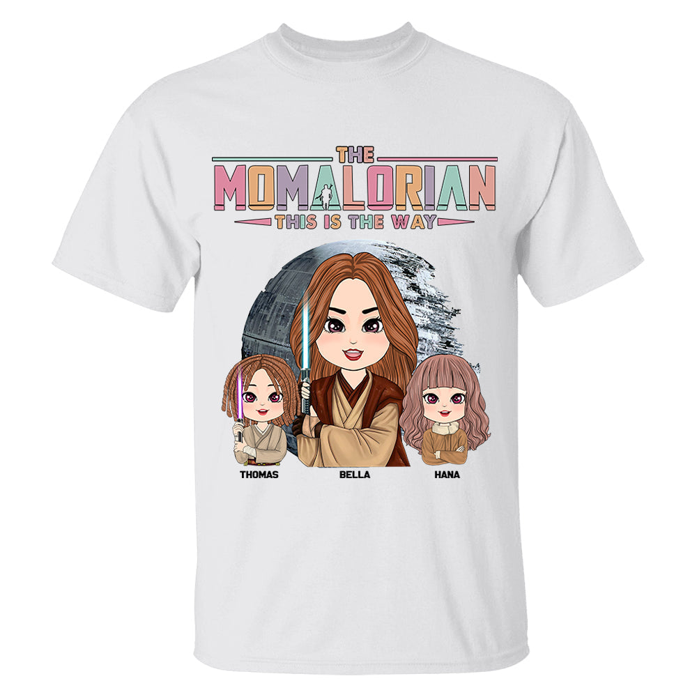 The Momalorian - Personalized Shirt Gift For Dad Mom Custom Nickname With Kids - Mother's Day Gift For Wife - Gifts For Her