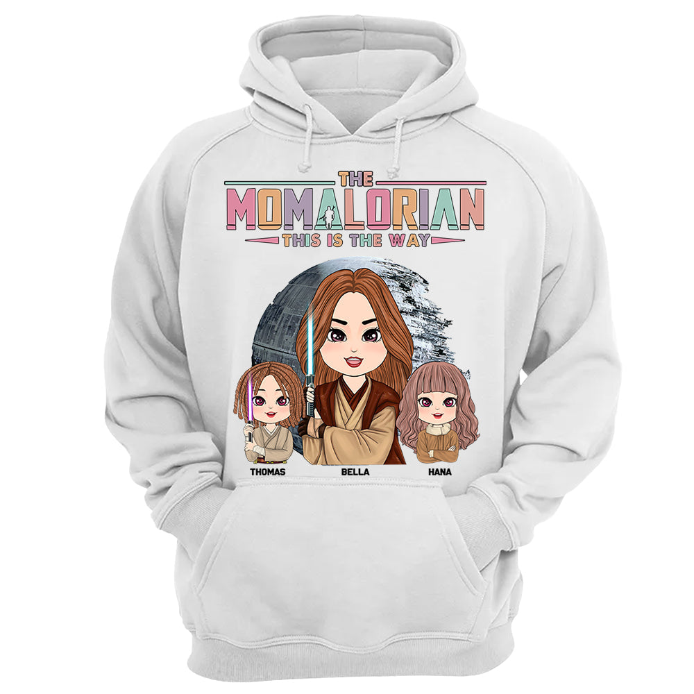 The Momalorian - Personalized Shirt Gift For Dad Mom Custom Nickname With Kids - Mother's Day Gift For Wife - Gifts For Her