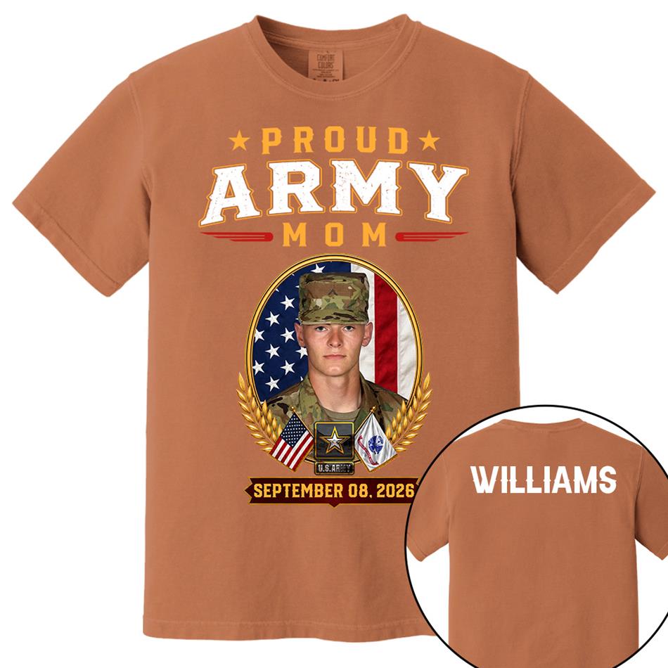 Proud Army Mom Custom Photo Shirt For Proud Military Mom Dad Sister Grandma Family Members Graduate Day Shirt H2511 Trna