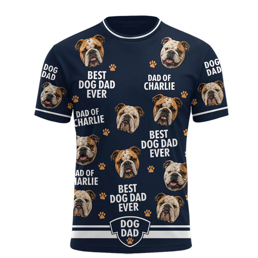 Best Dog Dad Ever - Personalized All Over Print Shirt - Gifts For Dog Lover T1807 T24