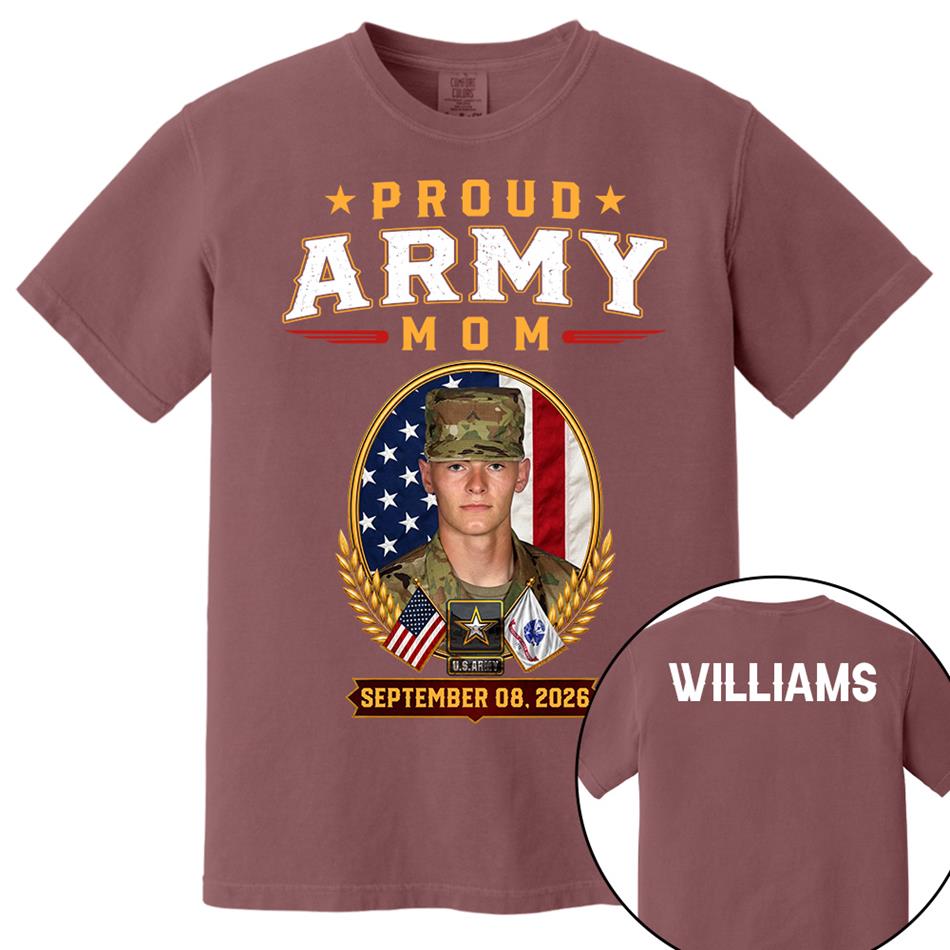 Proud Army Mom Custom Photo Shirt For Proud Military Mom Dad Sister Grandma Family Members Graduate Day Shirt H2511 Trna