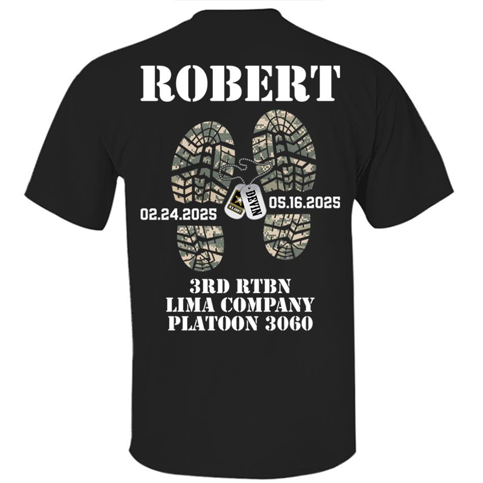 Military Camouflage Combat Boots Custom Shirt For Military Family Graduationn Day Shirt H2511 Trna