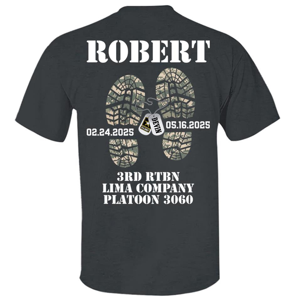 Military Camouflage Combat Boots Custom Shirt For Military Family Graduationn Day Shirt H2511 Trna