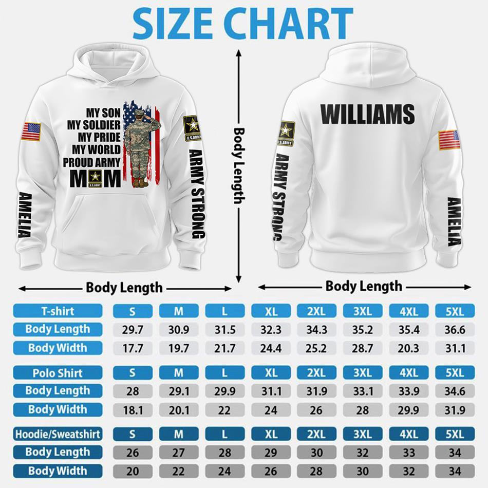 My Son My Soldier My Pride My World Proud Army Mom Dad Grandma Custom All Over Print Shirt Hoodier Gift For US Military Basic Training Graduate Family Shirt H2511 Trna