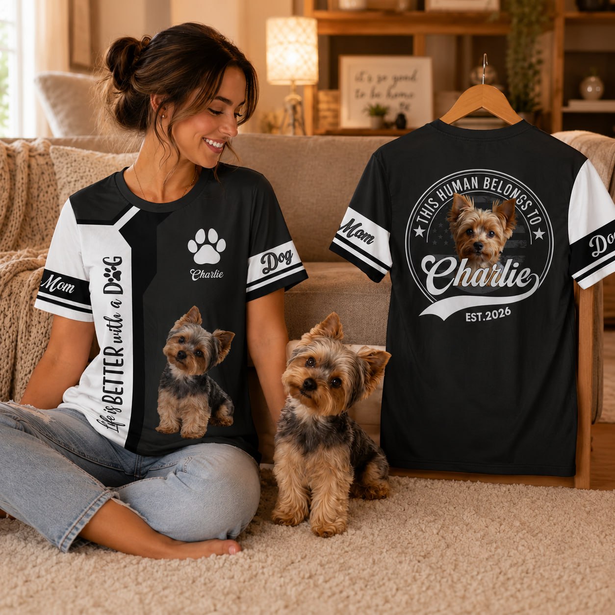 Life Is Better With A Dog, Yorkshire Terrier, Personalized Dog Mom Dog Dad Shirt, Gift For Dog Lover T1807 T24