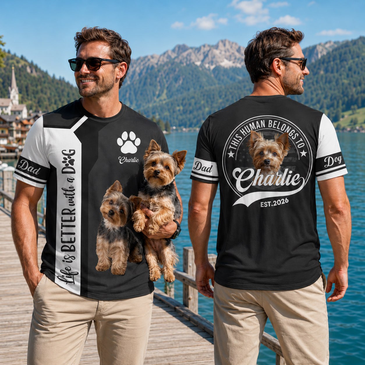 Life Is Better With A Dog, Yorkshire Terrier, Personalized Dog Mom Dog Dad Shirt, Gift For Dog Lover T1807 T24