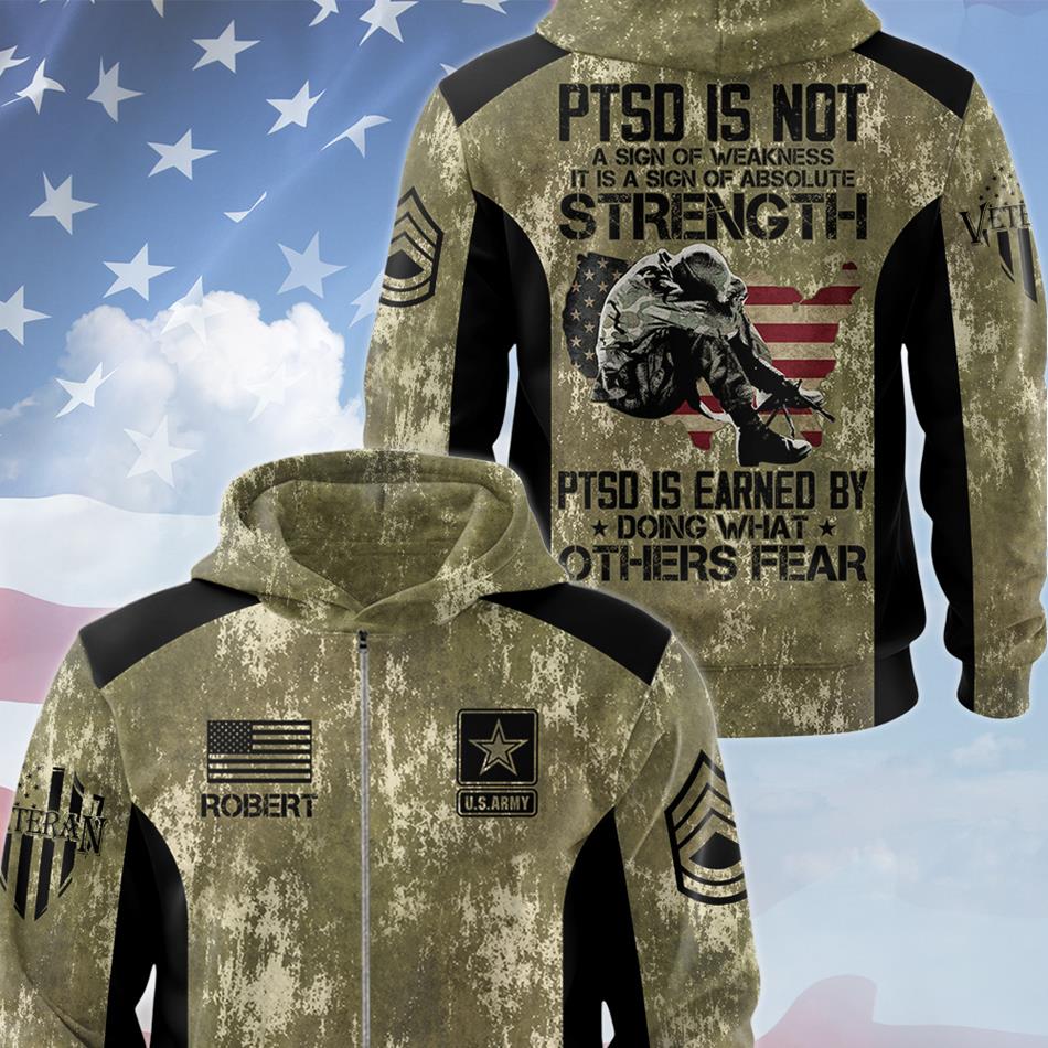 PTSD Is Not A Sign Of Weakness Personalized All Over Print Shirt For Veteran Dad Grandpa Soldier Veterans Day Shirt H2511 Trna