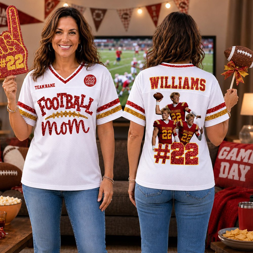 Football Mom Jersey - Personalized Shirt For Football Family Custom Photo Player NA04 T24