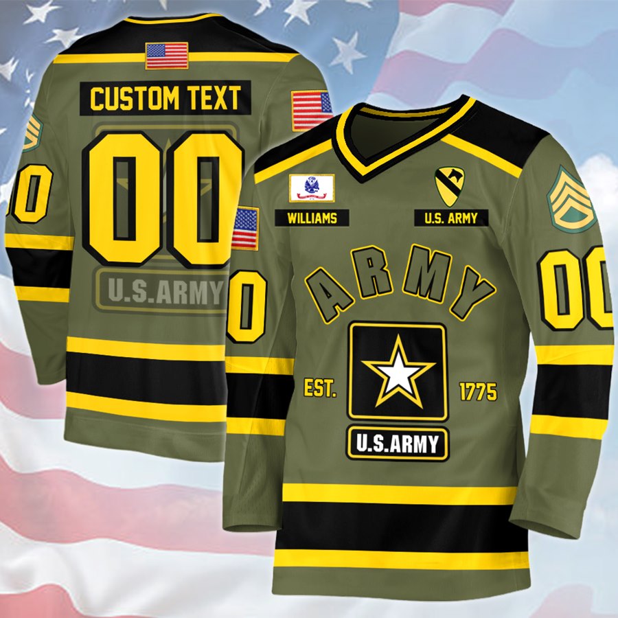 Premium Hockey Jersey Personalized Gift For Veteran Soldier Custom All Branches H2511 Trna