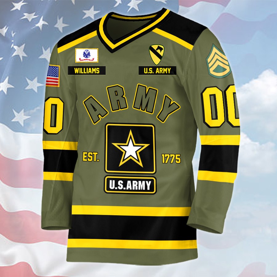 Premium Hockey Jersey Personalized Gift For Veteran Soldier Custom All Branches H2511 Trna