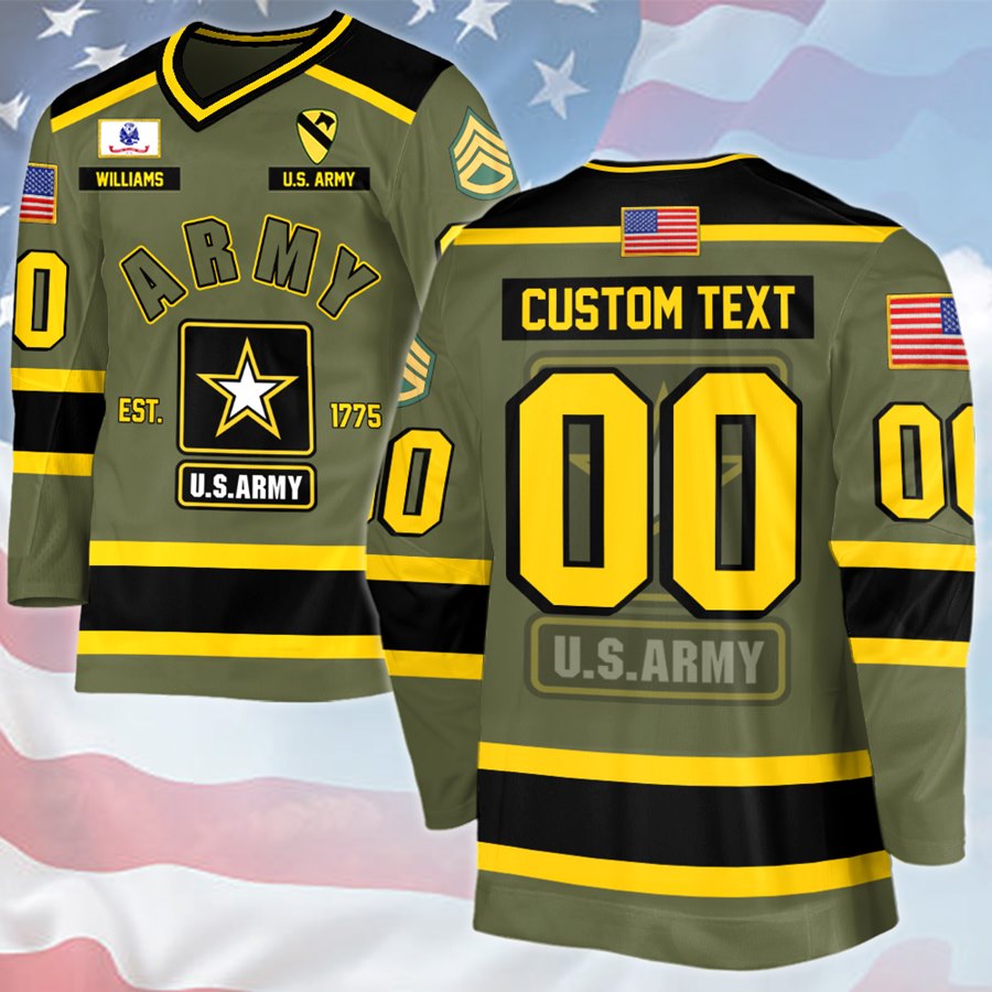 Premium Hockey Jersey Personalized Gift For Veteran Soldier Custom All Branches H2511 Trna