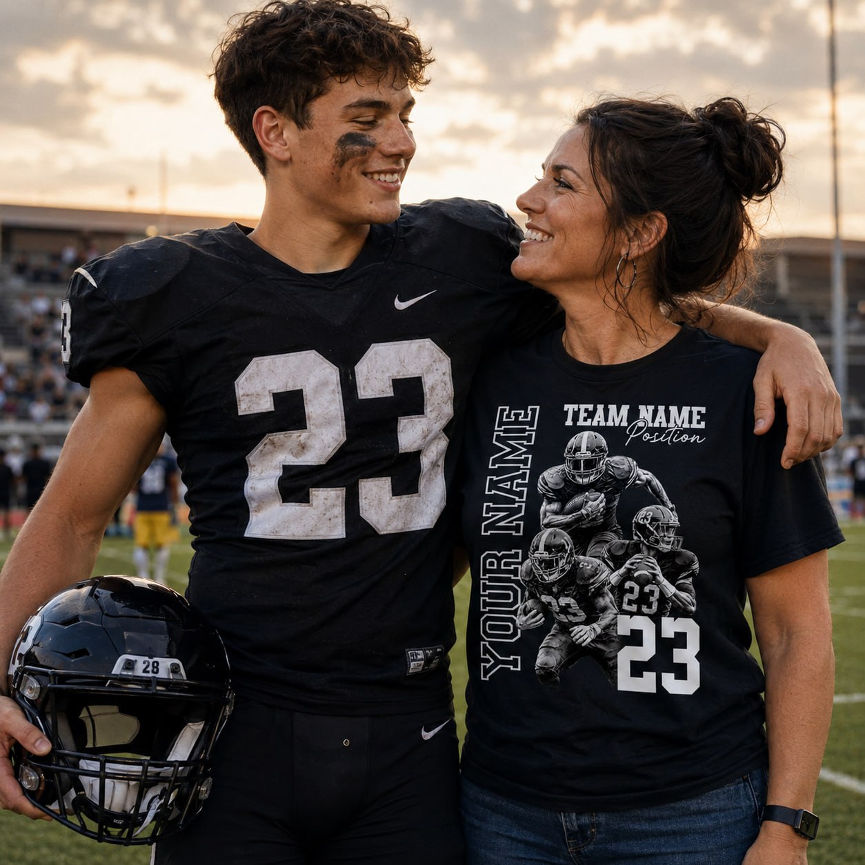 Customized American Football Photos Collage Shirt, Personalized Football Shirt With Name & Number, Football Team Gift Na02 Pt99