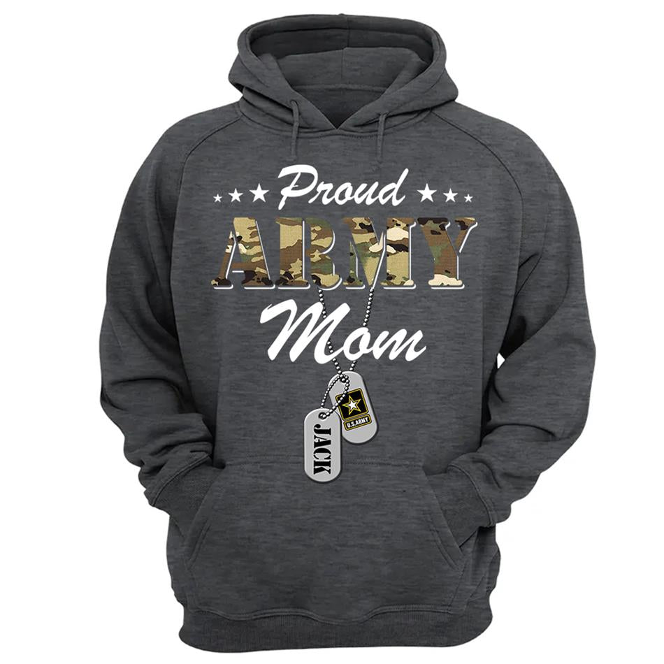 Proud Army Mom Personalized Army Mom Shirt, Military Family Member Shirt, Military Graduation Shirt H2511 Trna
