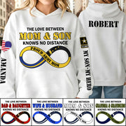 The Love Between Mom And Son Knows No Distance Proud Army Mom All Over Print Shirt Hoodie For Proud Military Mom Grandma Sister Infinity Hoodie H2511 Trna