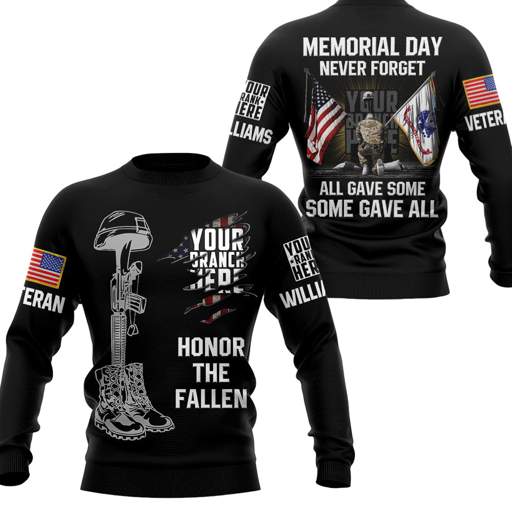Honor The Fallen All Over Print Shirt Memorial Day Never Forget All Gave Some Some Gave All Shirt For Veteran H2511