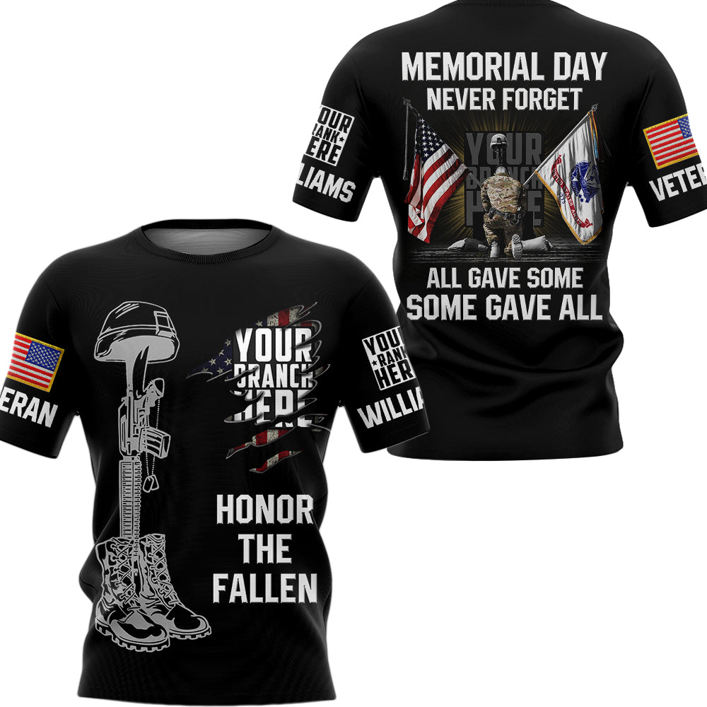 Honor The Fallen All Over Print Shirt Memorial Day Never Forget All Gave Some Some Gave All Shirt For Veteran H2511