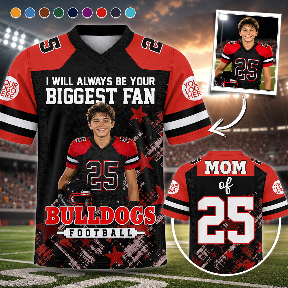 Custom Photo Star Gradient Football Jersey Gift For Sport Family  L0411 Hv01