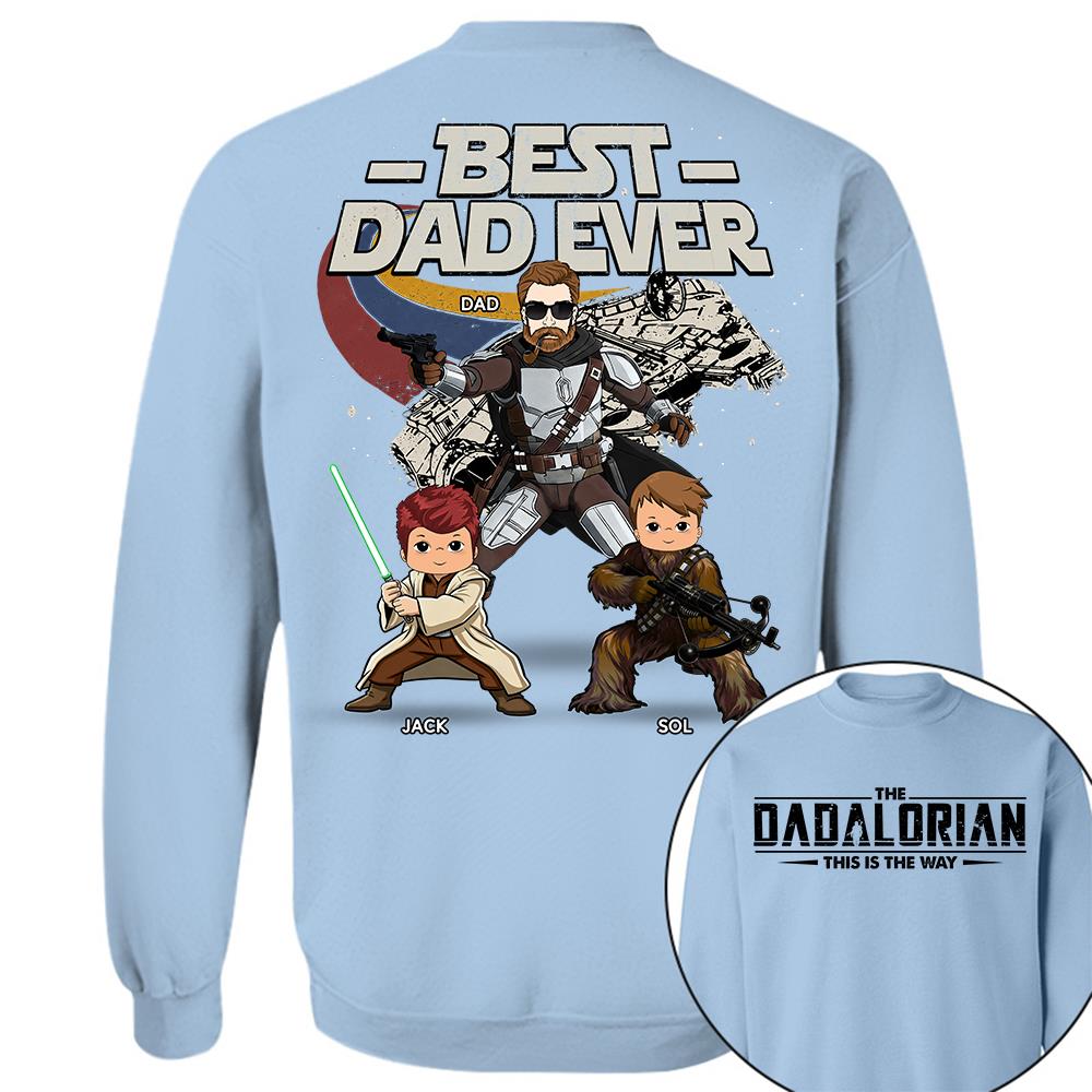 The Dadalorian - Best Dad Ever - Personalized Shirt Gift For Dad Mom Custom Nickname With Kids Na02 Hv01